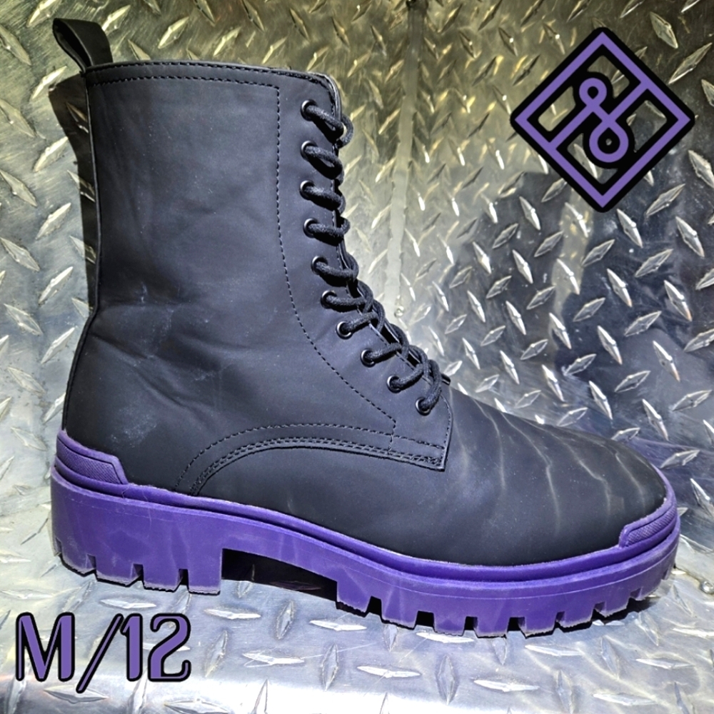 Vegan Black and Purple Men's Boots